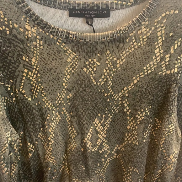 Generation Love Green and gold python pattern sweater - Picture 1 of 4